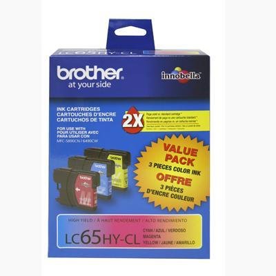 New Brother International LC653PKS High Yield Color Ink Cartridges 750 Page Cyan Magenta Yellow 3 Pk