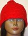 Hand Crocheted Two Ply Red Color Imported Wool Rollup Skull Cap