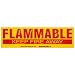 Brady 60294 3-1/2" Height, 12" Width, B-302 High Performance Polyester, Red On Yellow Color Cabinet Labels, Legend "Flammable Keep Fire Away"