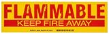 Brady 60294 3-1/2 Height, 12 Width, B-302 High Performance Polyester, Red On Yellow Color Cabinet Labels, Legend Flammable Keep Fire Away