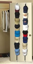 16 BASEBALL CAP ADJUSTABLE WALL / DOOR STORAGE RACK