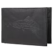 Boston Traveler Mens Genuine Leather Trout Embossed Bifold Wallet