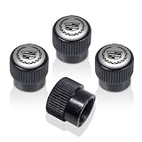 Cadillac Silver Logo Black ABS Tire Stem Valve Caps
