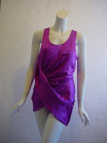 Rachel Roy womens orchid draped silk tank top