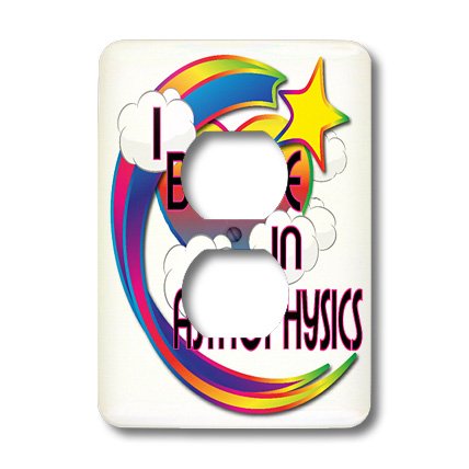 lsp_166241_6 Dooni Designs - Believe In Dreamy Belief Designs - I Believe In Astrophysics Cute Believer Design - Light Switch Covers - 2 plug outlet cover