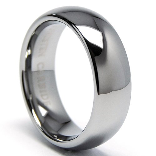 7MM Classic Dome Men\'s Tungsten Carbide Ring Wedding Band sizes 5 to 15