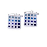 Image of Square Grid Effect Fashion Cufflinks 7873