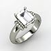 Beluga Ring, Emerald-Cut Rock Crystal Platinum title=