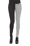 Black And Checkered Split Leg Skinny Jeans
