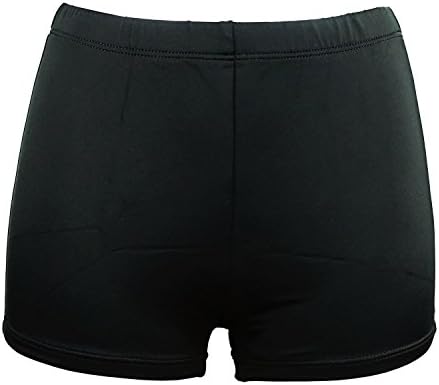 Cocoship Women's Solid Black Boy Led Bikini Bottom Front lined Boy Short(FBA) Black(Fast Ship) 12