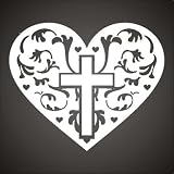 Christian Decals : Cross Heart Vinyl Graphic Sticker