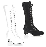CHACHA-202, Children GOGO Boots in Black or White - Perfect for Costumes and Halloween