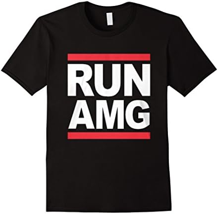 Men's AMG shirt - "RUN AMG" a must have for every AMG FAN Large Black