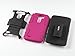 ULAK LG G3 Case, Dual Layer Holster Hybrid Protective Case with Kickstand Belt Swivel Clip Case for LG G3 (Hot Pink)