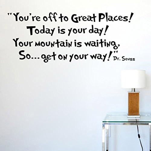 Wowall Home Decor You Are Off To Great Places Saying Inspirational Wall Art Quote Stickers (C)