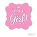 Andaz Press Fancy Frame Square Girl Baby Shower Tags, It's A Girl!, Solid Pink, 24-Pack, for Presents, Favors, Boxes, and Treat Bags