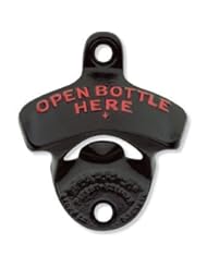From Amazon.com. Click for details:
 Kitchen: Black Open Bottle Here STARR "X" Wall Mounted Bottle Opener - Brown Manufacturing Company / STARR Bottle Openers Kitchen: Black Open Bottle Here STARR "X" Wall Mounted Bottle Opener - Brown Manufacturing Company / STARR Bottle Openers
