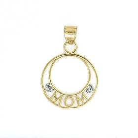14K Mom in Circle Pendant - GH17186