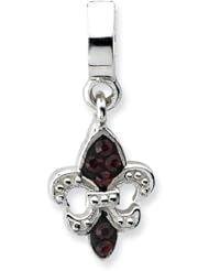 Sterling Silver Black Swarovski Elements Fleur De Lis Dangle Be