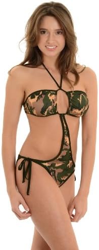 Daisy Monokini Swimsuit Camouflage Bathing Suit 1 Piece Convertible Straps Sizes: Small