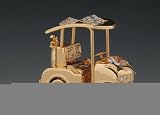 Golf Cart Swarovski Crystal Gold Plated Figure Ornament