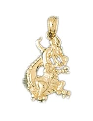 Dazzlers Solid 14 karats gold Dragon Charm Pendant Available in three colors from jewelsberry (weights: 1.3 grams only)