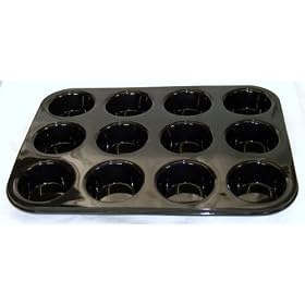 Professional 12 Cup Muffin Tin by WellBake Silicone Cookware.  Heavy Duty Non-Stick Silicone + 10 Year Guarantee