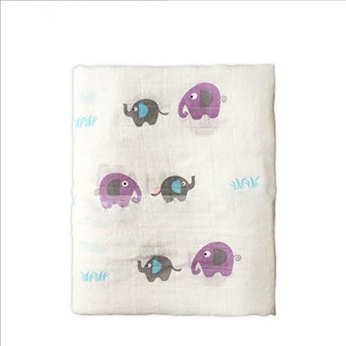 Wingkids Originals Baby Summer Swaddling Blanket Organic Large Size 1 Pack Light fabric Swaddle Blanket Ultra Soft Nursery Blanket Gift Baby Bed Sheet Multi Use Receiving Blanket 47"x47" (Elephant)