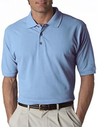 Allimed UltraClub Men's Classic Pique Cotton Polo (6X-Large, Baby Blue)