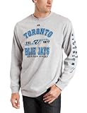 MLB Men's Toronto Blue Jays Dial It Up Long Sleeve Basic Tee (Steel Heather, Large)