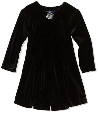 Baby Girls Infant Stretch Velour Coat with Box Pleats and Back Bow Detail By Blue Pearl