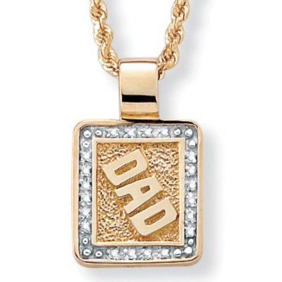 10k Diamond Accent Dad Pendant