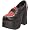 black pu/red plaid