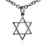 Men's Grey Titanium Star Of David Pendant, 20