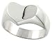 Sterling Silver Hand-Made Heart-Shaped Solid Signet Ring
