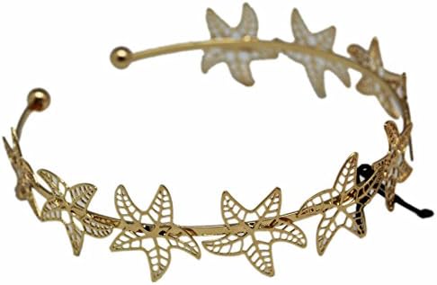 Gold Colored Starfish Link Bangle Bracelet