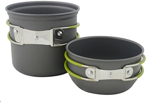 Lovehos Set of 2 pcs Picnic Camping Hiking Backpacking Pot Pan Cookware Outdoor Cooking Bowl