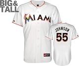Josh Johnson Jersey: Big & Tall Miami Marlins #55 Home White Replica Jersey