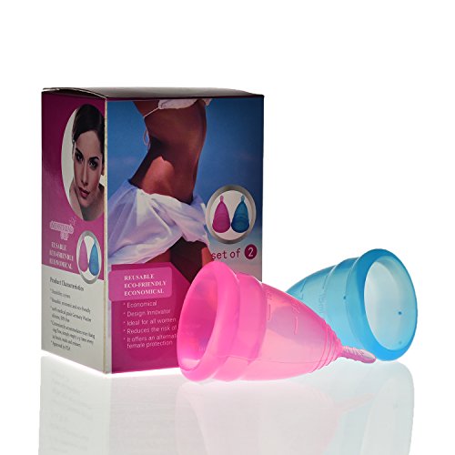 Menstrual cup soft silicone set - best feminine reusable period m…