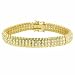 Celebrity Vermeil (24k Gold over Sterling Silver) Simulated Diamond CZ Classy Tennis Bracelet