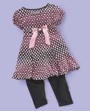 Sweet Heart Rose Baby Girl Multi Dot Dress Set