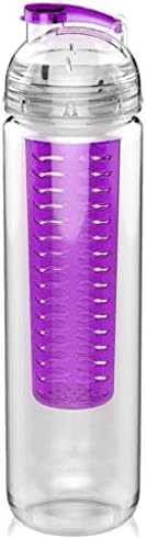 Shopshow 27 Oz Fruit Infuser Water Bottle Create Fresh, Healthy, Naturally Flavored Water with Ingredients,The New Fun & Healthy Way to Enjoy Your Daily Water. Made with BPA-Free, Premium Tritan Material (Purple-02)