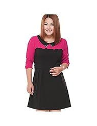 Plus Size A-line Polyester/Spandex  Dress