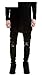 Krralinlin Mens Slim Fit Black Ripped Skinny Destroyed Denim Jeans