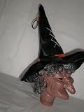 Witches Head Halloween Hanging Decoration, Approx 12