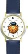 Lady Bug or Lady Bird No.2 - Ladybug - JP Animal - WATCHBUDDY&reg; DELUXE TWO-TONE THEME WATCH - Arabic Numbers - Blue Leather Strap-Size-Children's Size-Small ( Boy's Size & Girl's Size )