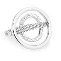 Skagen Denmark Womens Jewelry Silver Mesh Hoop Ring Size 7 #JRS0014S7