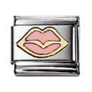 Nomination Composable Classic FUN 1 Edelstahl, Email und 18K-Gold (Mund PASTELLrosa) 03024 Preisvergleich