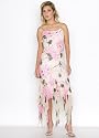 Short Party Dress by Sean Collection Silk Print Beaded Cocktail Dress (8375)
