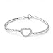 Silver Diamond Heart Bracelet